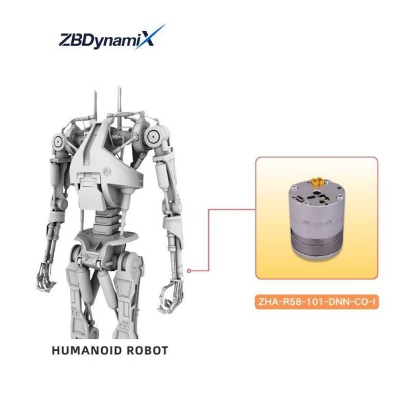 ZBDynamiX ZHA-R58-101-DNN-CO-I Integrated Harmonic Joint Actuator | 45 Nm Peak Torque, 101:1 Ratio, OD58 mm