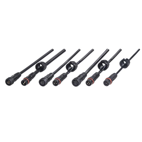 Black Color M14 M21 Waterproof Power Cable Male To Female PVC Jacket