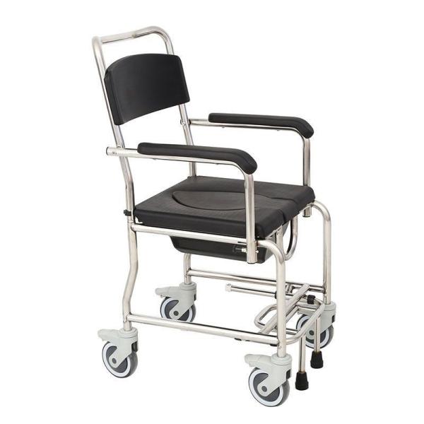 Toilet Chair with Wheeled Potty Steel Lightweight Commode Chair