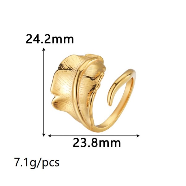 Fashion New 18K Gold Plated Stainless Steel Open Ring With Adjustable Size and a High End Irregular Jewelry Rings