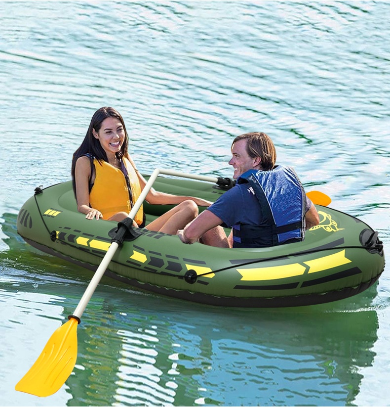 Outdoor Eco-friendly PVC Inflatable Kayak Boat for Two People Fishing Lake Touring & Rafting