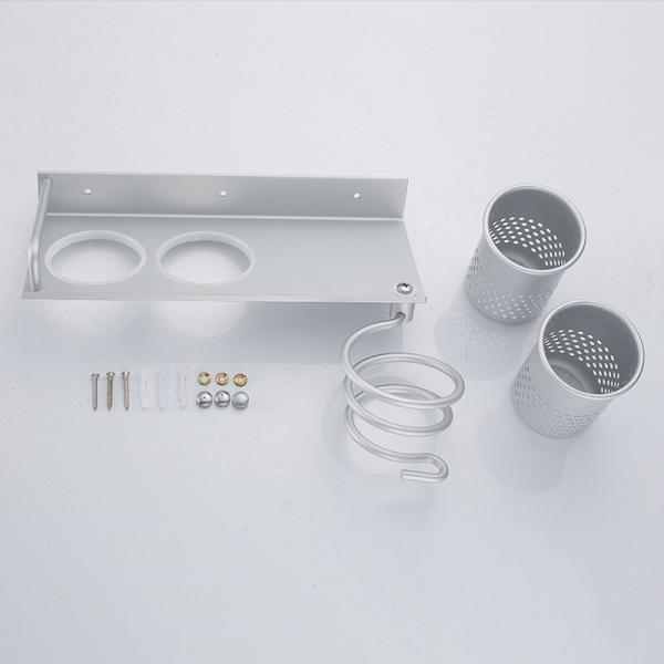Bathroom Shelf Organizer Storage Rack  SUS304 Stainless Steel Hair Dryer Storage Rack Toothbrush Holder