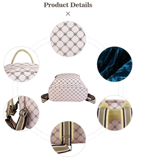 Fashionable Cute Womens Backpack Bags With Full Customize Logo Printing