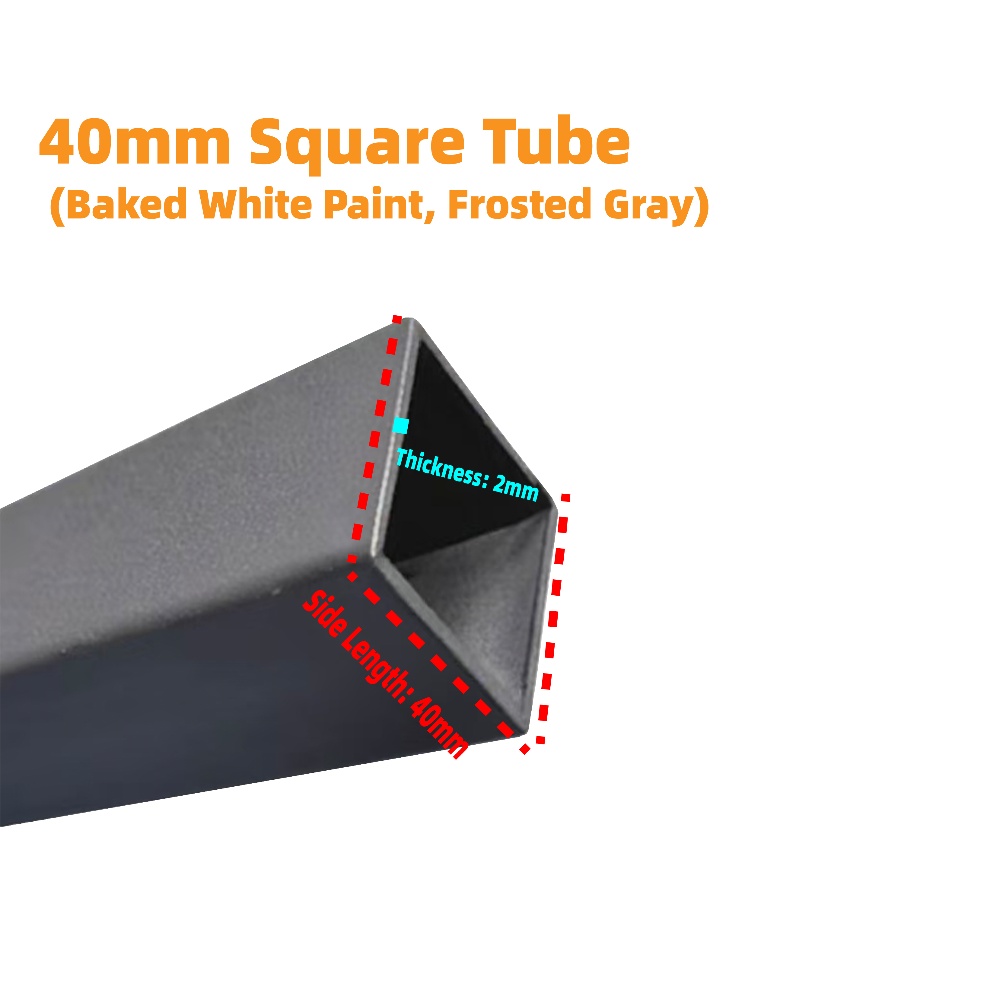 Pièces de store banne galvanisées Tube carré 40x40mm avec revêtement en zinc