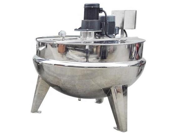 Commercial Food Processing Machine , Stainless Steel Cooking Kettle With Mixer / Cover