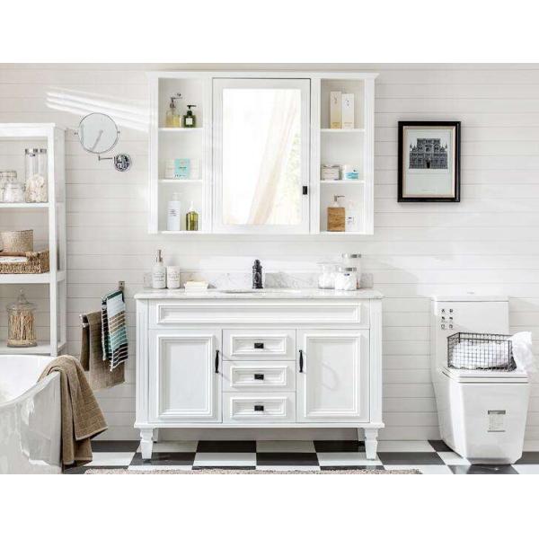 European Antique Free Standing Wall Tile Sink Bathroom Vanity with Sintered Stone Top