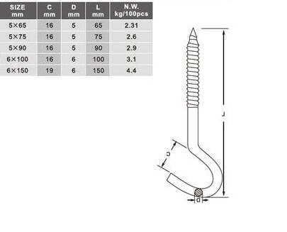 DO-Z3010 Углеродистая сталь C45 Q235 Потолочный крюк Walll Hook Swing Hanger Hook Крюк с цинковым покрытием