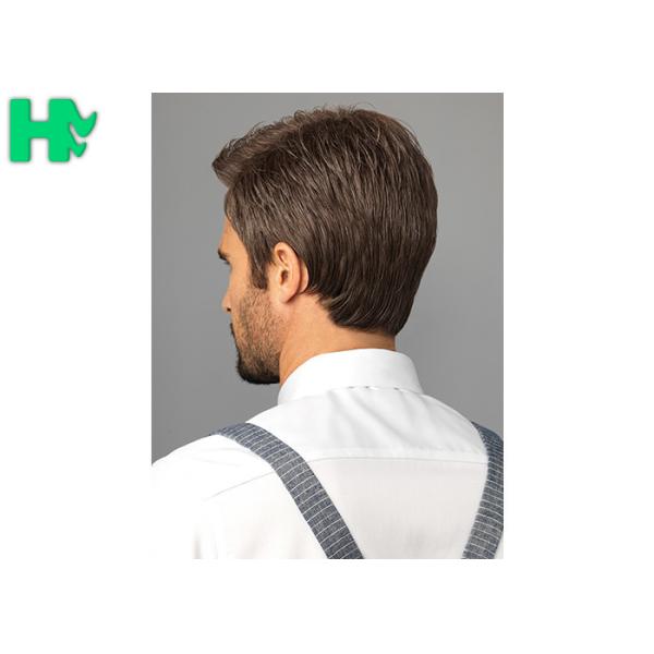 Bright Silky Straight Men Hair Wig With Normal Lace Cap Construction