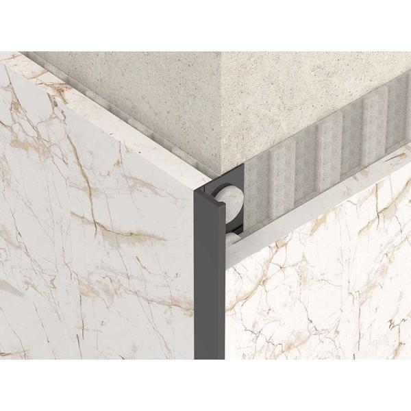 Bright 2.5m Stainless Steel Tile Trim Silver Metal Decorative Bullnose Border