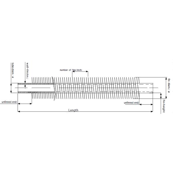 ASME SA210 A1 Бесшовная трубка из алюминия 1060, встроенная трубка G Fin, применение в воздухоохладителе