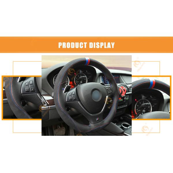 3-Spoke Wheel Cover for BMW E70 X5 2008-2013 E71 X6 2008-2014 Black Perforated Genuine Leather Suede
