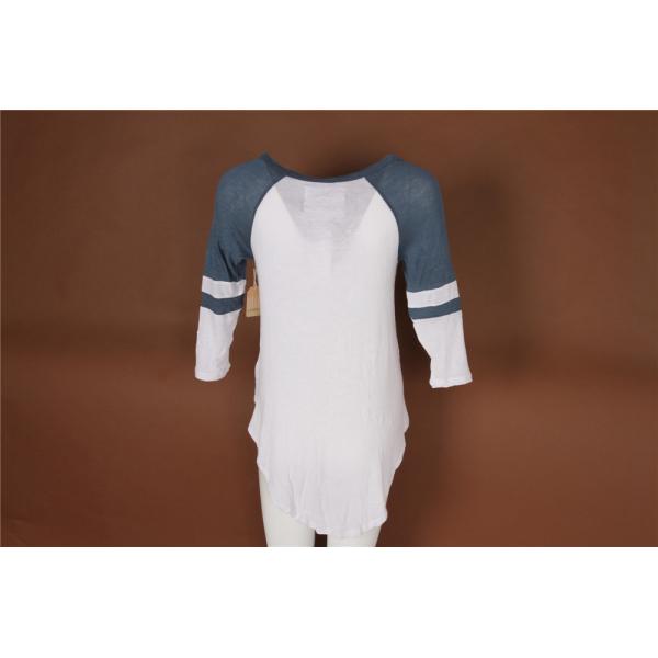 1/2 Sleeve Ladies Raglan Sleeve T Shirts 95% Rayon 5% Spandex