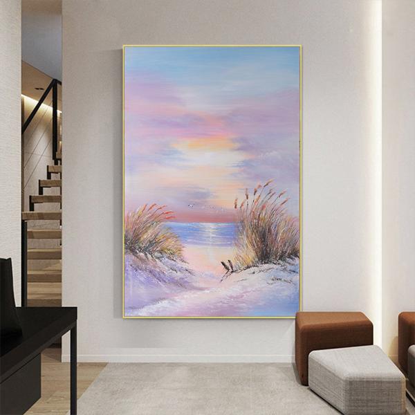 Peinture sur toile texturée moderne Peinture à l'huile de paysage pour salon Peinture à la main