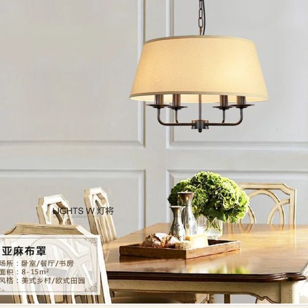 American Retro green fabric Pendant Lights Vintage Rustic Lamp (WH-VP-311)