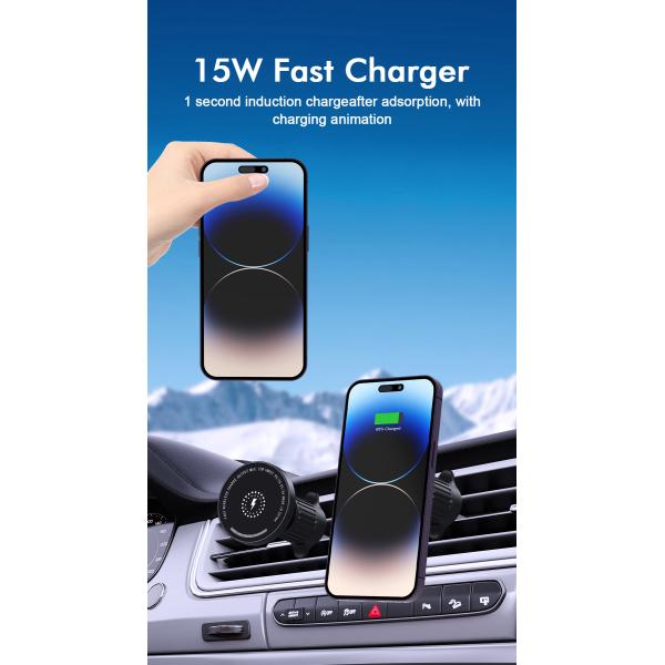 New Arrival Magnet Magnetic Car Charger Wireless Phone Holder Magnet Magnetic 15W Fast Car Wireless Charger For phone