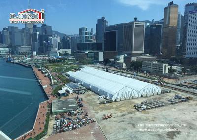 35m width Aluminum StructureTFS Tent Hire With White PVC Fabric Fireproof