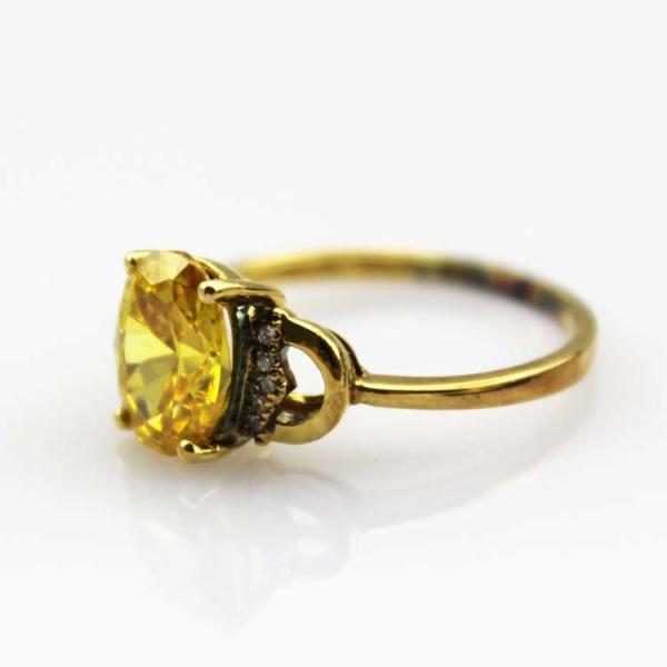 Rose Gold Plated Jewelry 7x9mm Oval Pink Cubic Zircon Silver Ring(R243)