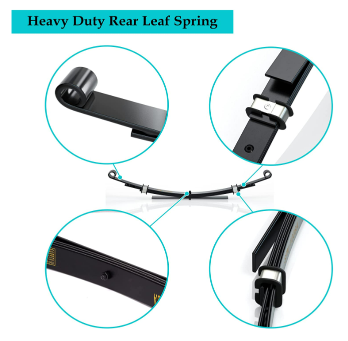 Heavy Duty Rear 4-Leaf Spring Kit with Bushings & Sleeves for Club Car DS Golf Cart 1014675