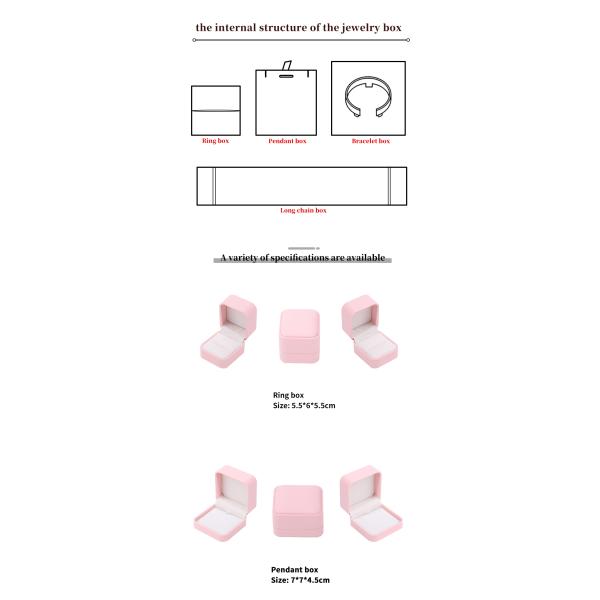 customizable logo jewellery box hign end handmade pink leather jewelry box packaging