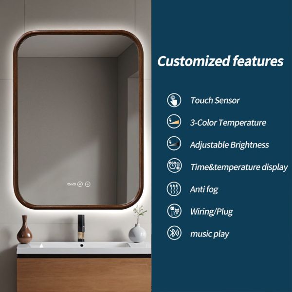 Antique Bathroom Mirror With LED Light ,  IP44 Luxury Illuminated Bathroom Mirrors