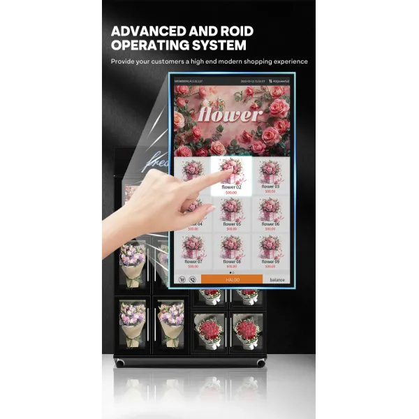 Haloo Vending Machine SupplierBig Size 6 Locker Vending Machine 10.1inch Touch Screen Choose Flowers on the Machine