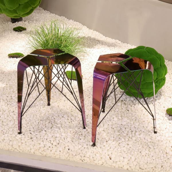 Modern Unique Stool Cafe Bar Home Portable Dining Chair Stool Stainless Steel Colorful Stool