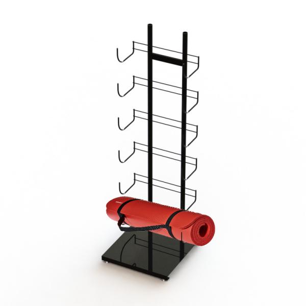 Parquetant les étagères accrochantes du support 6 de tapis de yoga d'affichage