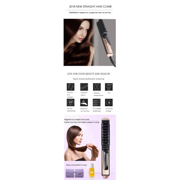 Lcd Display Home Hair Straightener , Electric Straightening Combs For Black Hair