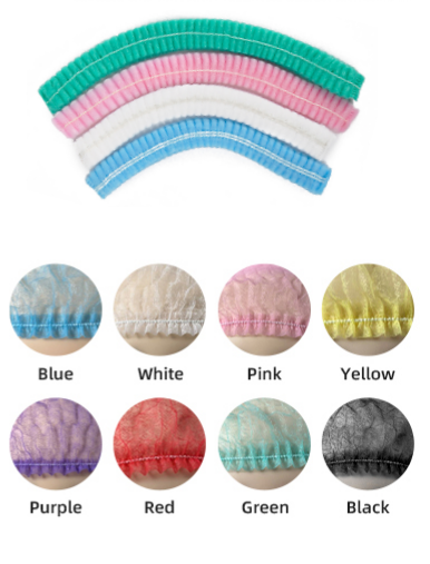 Mob Dust Caps Disposable Medical Non Woven Strip Cap Bouffant Head Cover Surgical Doctor Nurse Hat Double Elastic Clip Caps