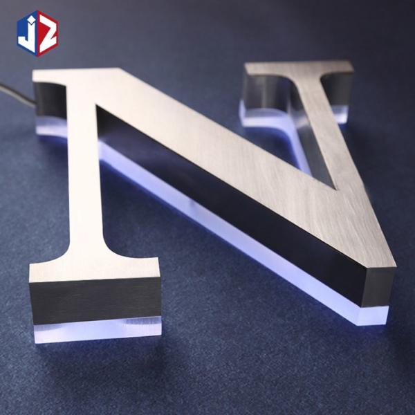 DC 12V Advertising LED Backlit Signage Brushed Stainless Steel Backlit Signs