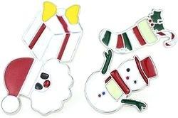 Christmas decoration metal tree Santa Claus ornament brooch lapel badge enamel pin for Xmas gift