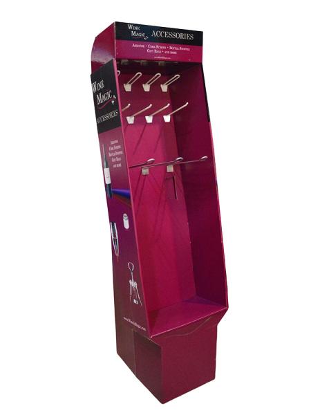 Corrugated Cardboard Pegboard Hook Display Eco Friendly Wall Mounted