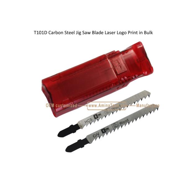 T101D Carbon Steel Jig Saw Blade Laser Logo Print in Bulk size:100mmx8x6T, Cutting Wood,Box Packaging