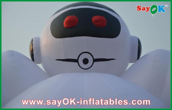 Blanc extérieur personnages de dessin animé gonflables de robot gonflable de 10 mètres pour la publicité