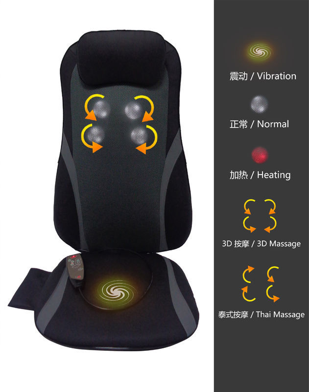 3D Shiatsu Body Care Full Back Kneading Shiatsu Car Seat Electric Massage Cushion