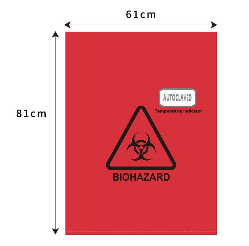 Сумки полипропилена не ядовитого Biohazard Autoclavable для медицинского отхода