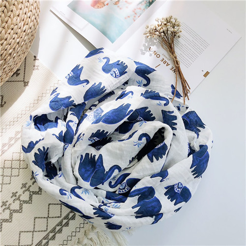 Soft Absorbent Cute Baby Swaddle Blankets , Newborn Baby Receiving Blankets