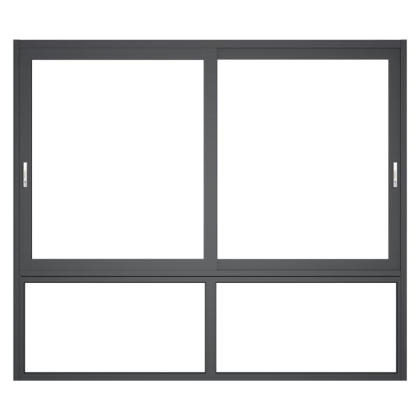 Aluminum Alloy Sliding Window with Fixed Safety Guardrail Double Glazed Soundproof for House Architecture