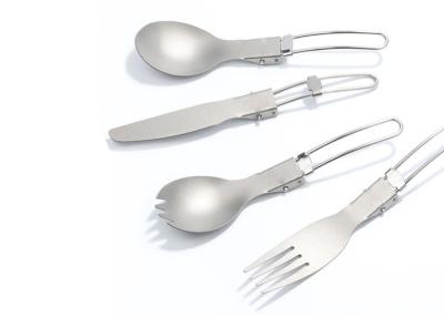 Picnic Travel Titanium Camping Parts Spork Spoon Picnic Fork With Folding Handle