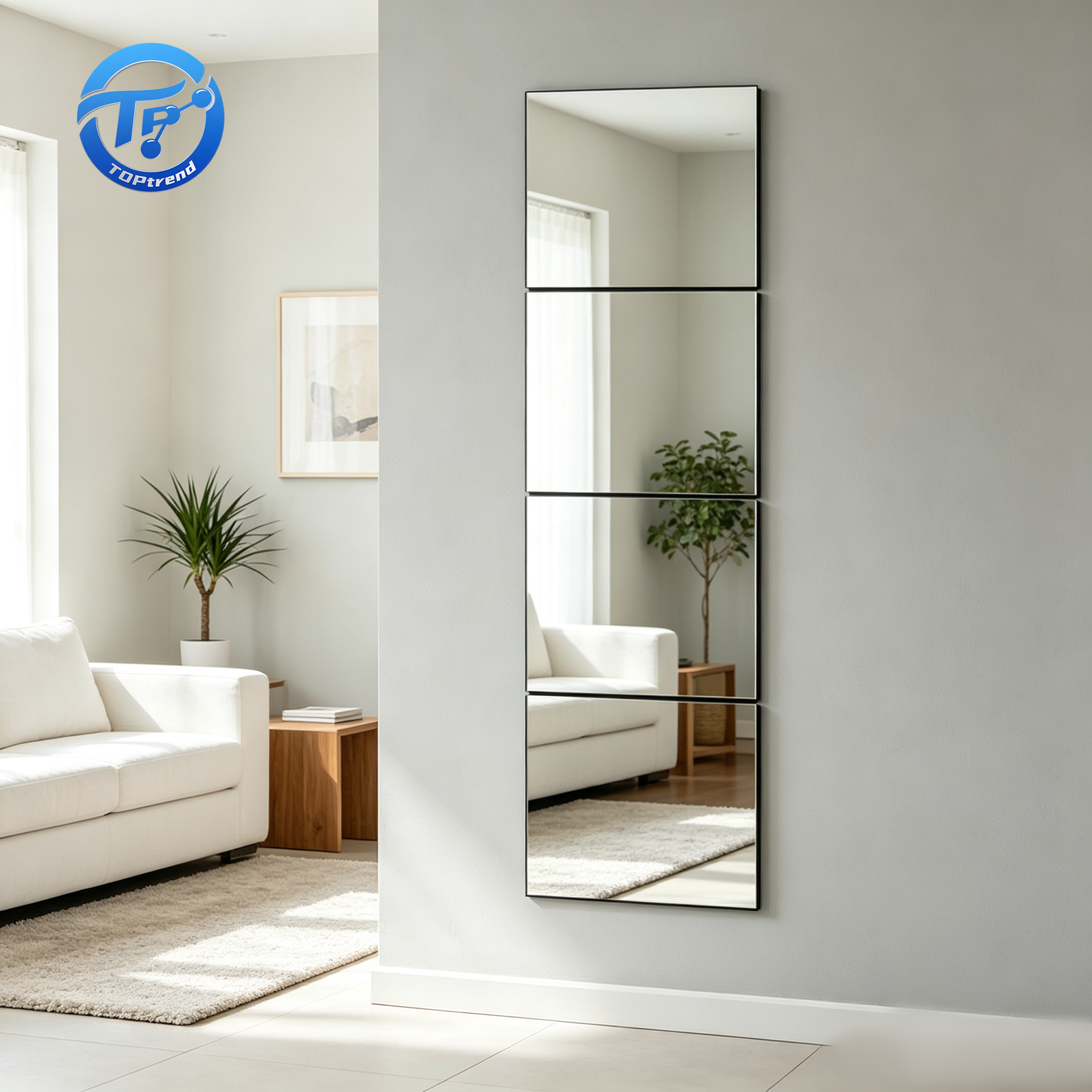 Hardened Acrylic Full Length Mirror DIY Splicable Wall Mounted Flexible For Bedroom