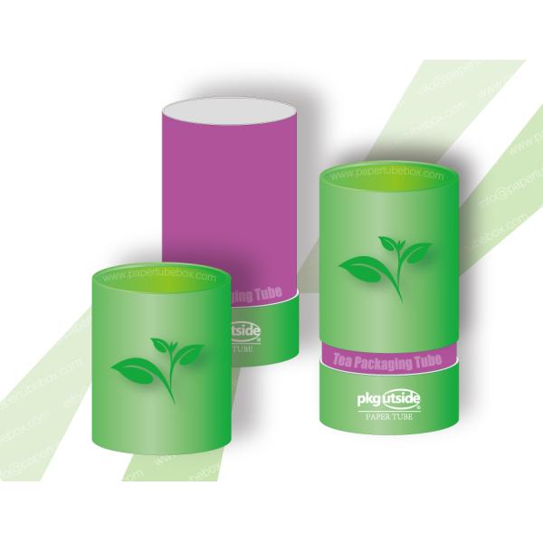 Recycled Custom Tea Tube Packaging Silk Screen Printing Logo Elegant Design