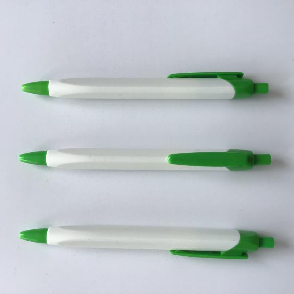 Plastic white triangle ballpoint pen with silk printing LOGO use for promotion