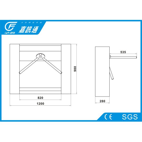 Industrial 3 Arm Stainless Steel Turnstiles Security Pedestrian Access Control