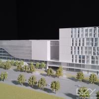 Huayi 1/200 Modèle d'architecture d'impression 3D coupé au laser Modèle de section du PHBS de Shenzhen