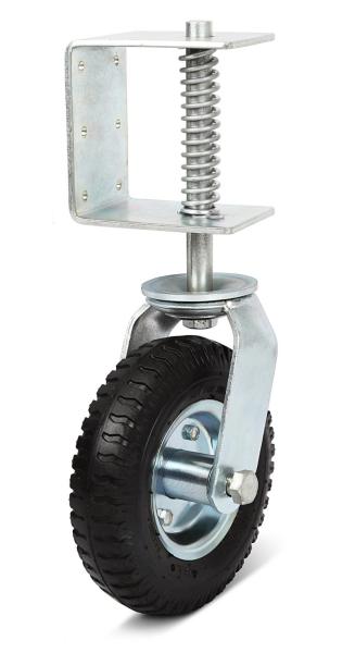 8-Inch Spring Gate Wheel 360 Degree Swivel Casters Kit Flat Free Tire And Suspension