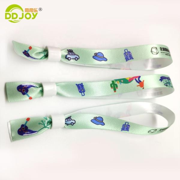 Customizable Festival Fabric Woven Wristbands with Adjustable Design and Custom Artwork