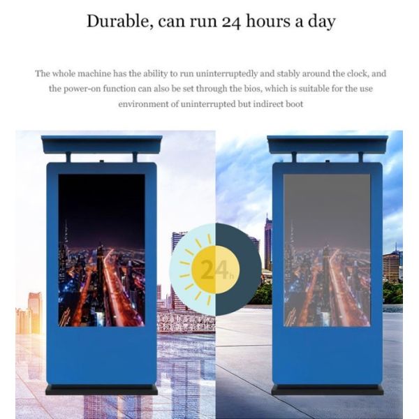 55 inch vertical high brightness waterproof outdoor canopy advertising machine
