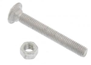 Galvanized Steel Carriage Bolt And Nut 3/8" X 3" For Chain Link Fencing
