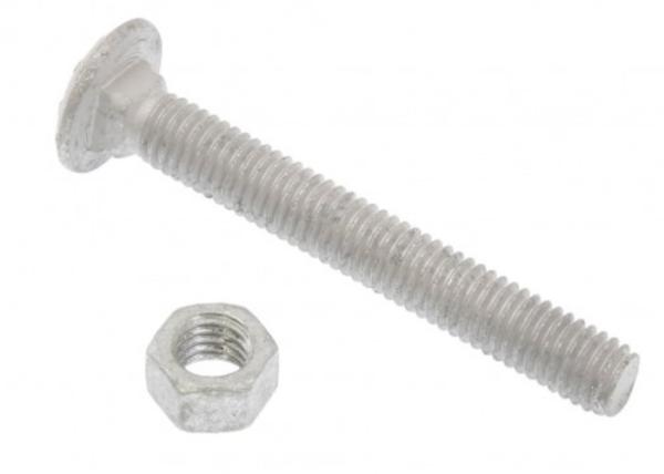 Galvanized Steel Carriage Bolt And Nut 3/8 X 3 For Chain Link Fencing