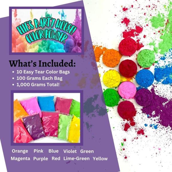 Colorful Holi Powder Party Popper Confetti Cannon Corn Powder 13*18cm Biodegradable